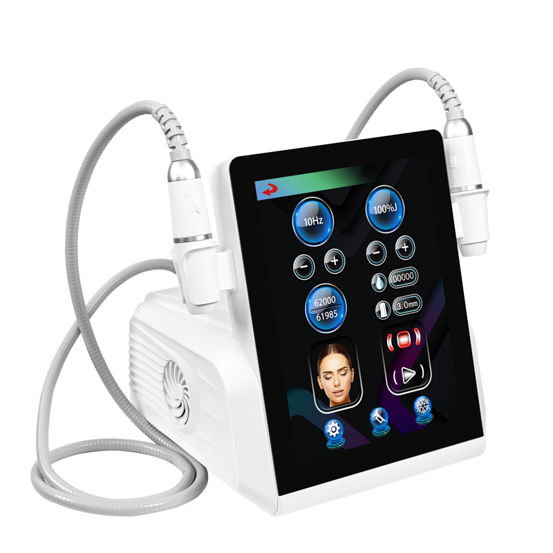 Dual handle Ice Hifu Ultrasonic Anti aging Firming Beauty Device