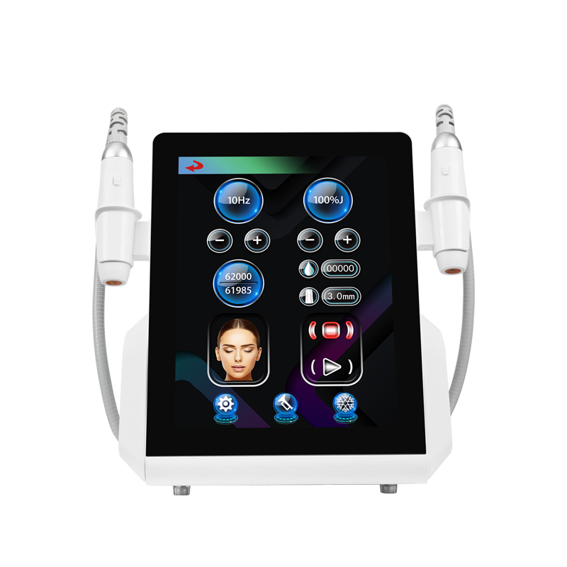 Dual handle Ice Hifu Ultrasonic Anti aging Firming Beauty Device