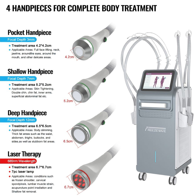 2026 Newest Vertical 4 Handle 685nm Laser Freezewave Back Fat Removal Double Chin Removal Boost Cryo Wave