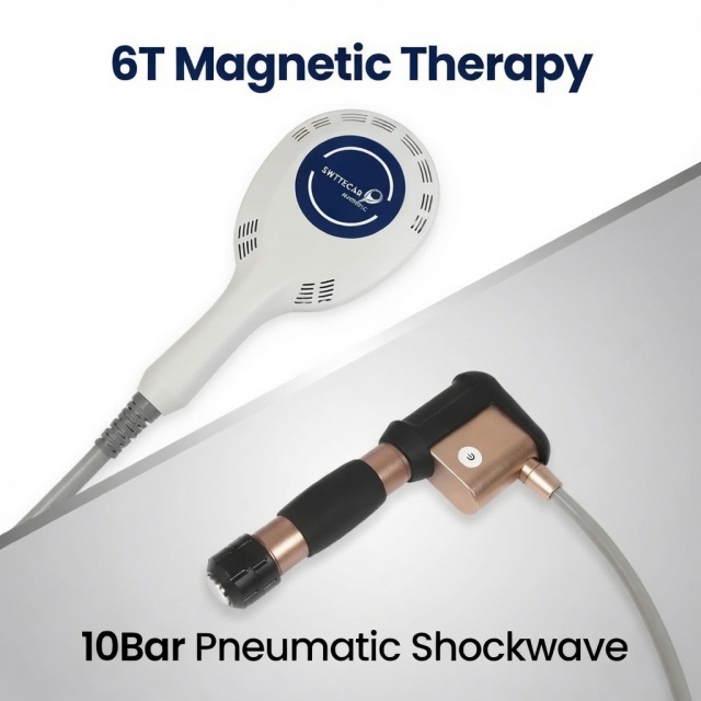 2 in 1 PEMF Pulse Magnetic Therapy + Shockwave Therapy Physiotherapy Machine