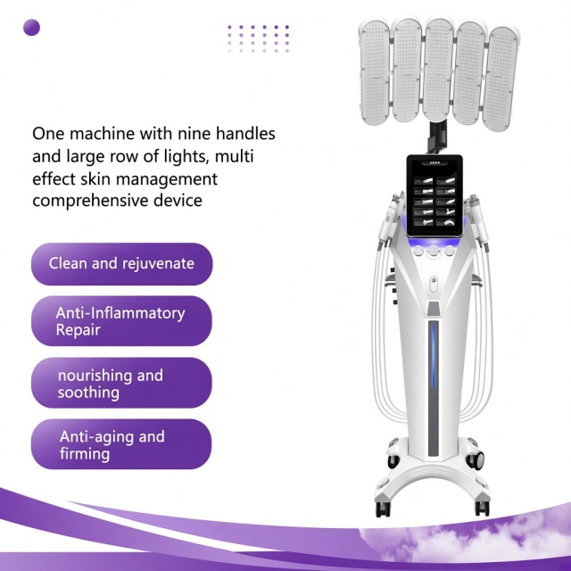 Multifunctional Hydro Face Lifting Machine 960 Lamp Beads Led Therapy 10 in 1 Wrinkle Removal Skin Rejuvenation Device