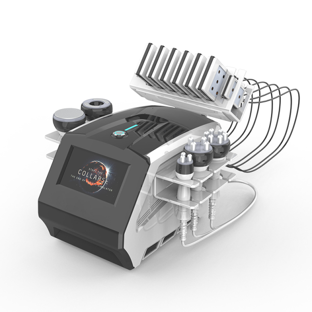 Newest 5 Handle 80khz Cavitation Vacuum RF Slimming Machine With Diode Laser Pads