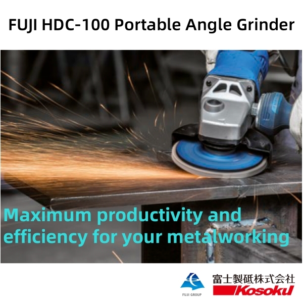 Grinding work on the metal plate with 4" Fuji Portable Angle Grinder (HDC-100)