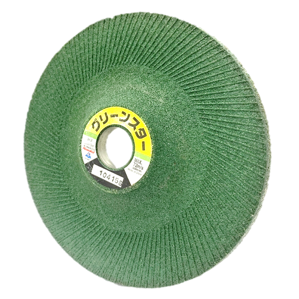 Roda de desbaste flexível de 100 mm (estrela verde) vista lateral