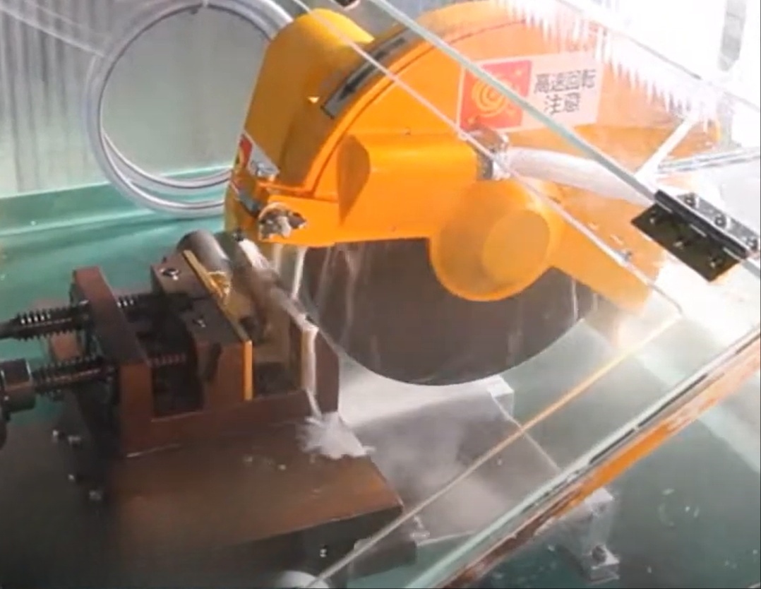 Wet type cut off the ultra hard drill bit Demostration