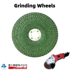 Back side of Flexible Grinding Wheel (Green Star) with grinder
