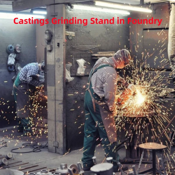European foundry workers using high-frequency power tools