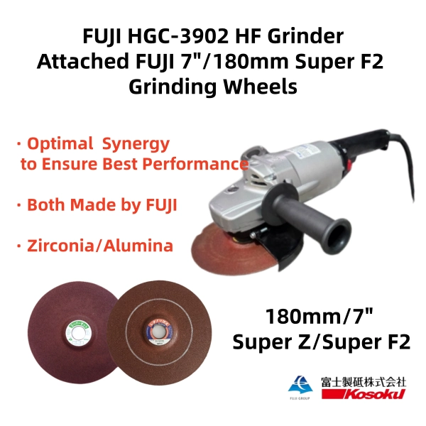 FUJI HGC 3902 High Frequency Grinder Attached FUJI 180mm Super F2 Grinding Wheels