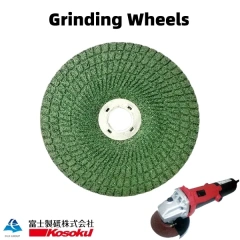 Back side of Flexible Grinding Wheel (Green Star) with grinder