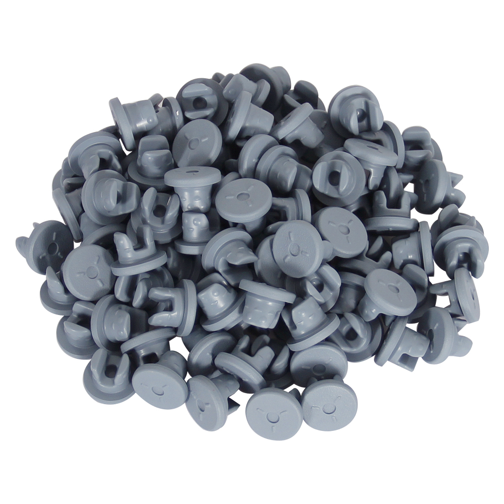 Vial Rubber Stoppers-Two Legs(100 Count) Self Healing Injection Ports Solid Seal, for Glass Vial and Liquid Culture Jars, Can Be Sterilized by Steam and Repeated Used