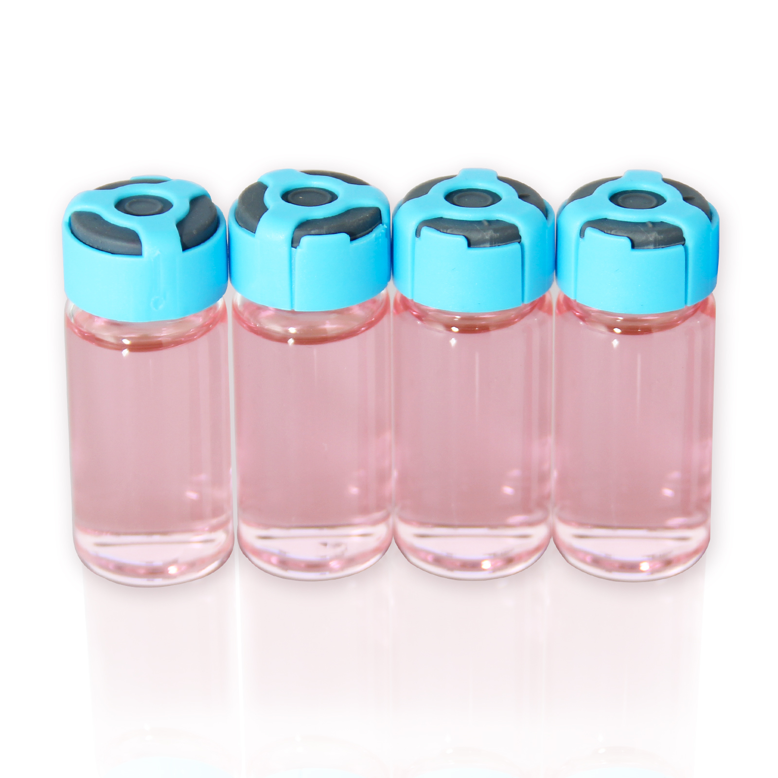 10ml Clear Glass Vials-2-1/2 Dram Clear Glass Headspace Vials with Self-locking Caps and Rubber Stoppers, 100 Packs, 20mm Flat Bottom Lab Vial
