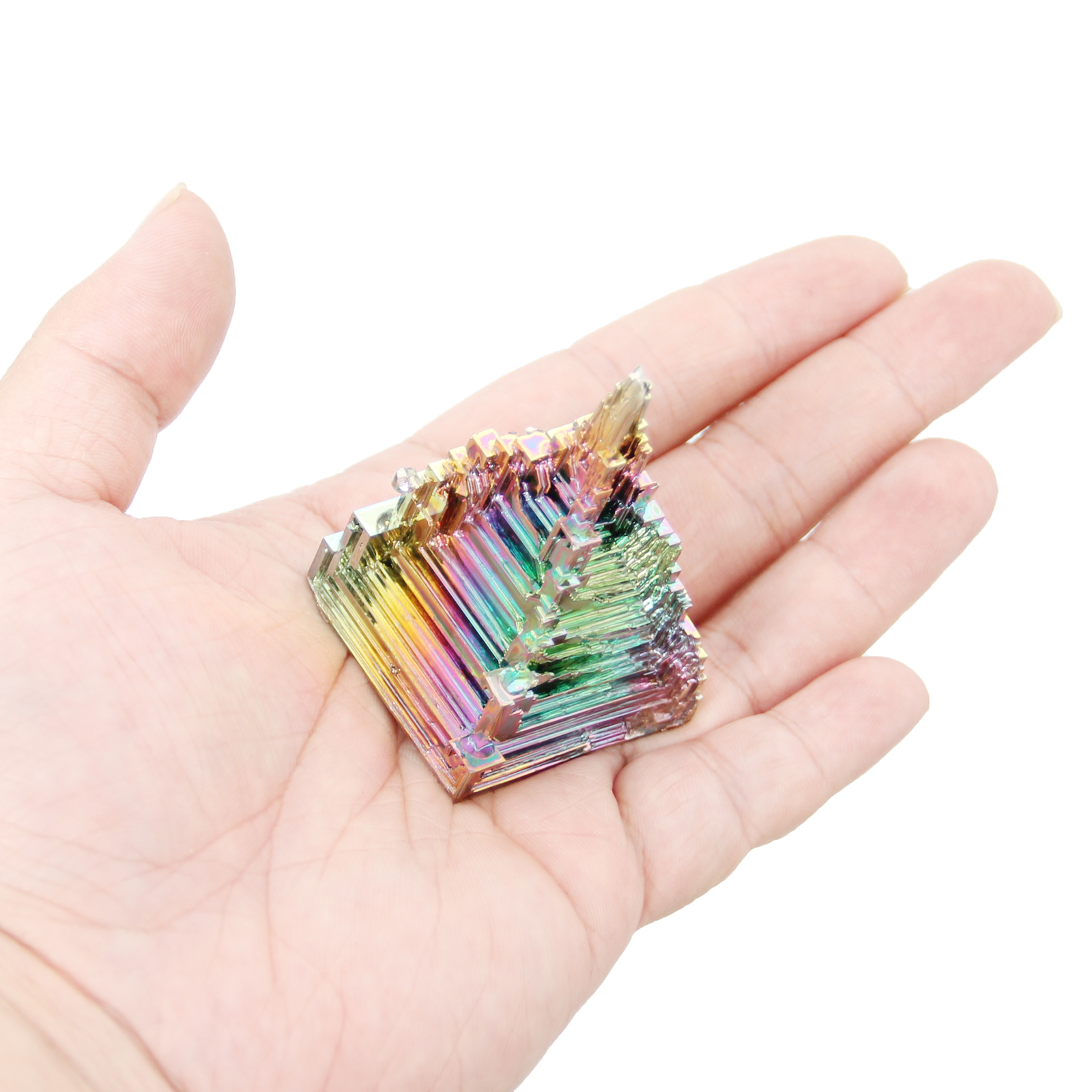 Chudeng 1 Pc Natural Bismuth, 99.99% Pure Rainbow Bismuth Metal Crystal, Mineral Specimen, Bismuth Gemstone for Gift