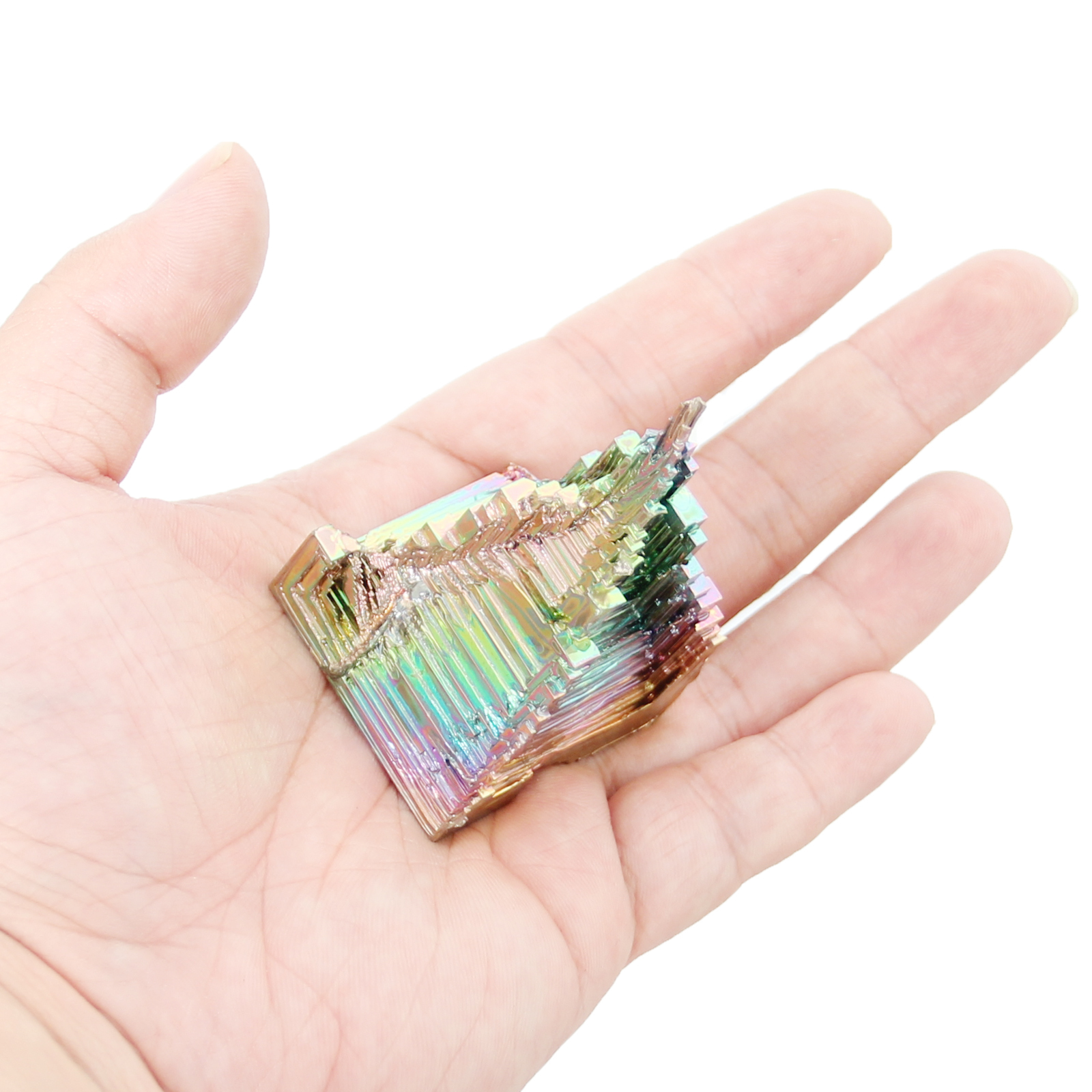 Chudeng 1 Pc Natural Bismuth, 99.99% Pure Rainbow Bismuth Metal Crystal, Mineral Specimen, Bismuth Gemstone for Gift