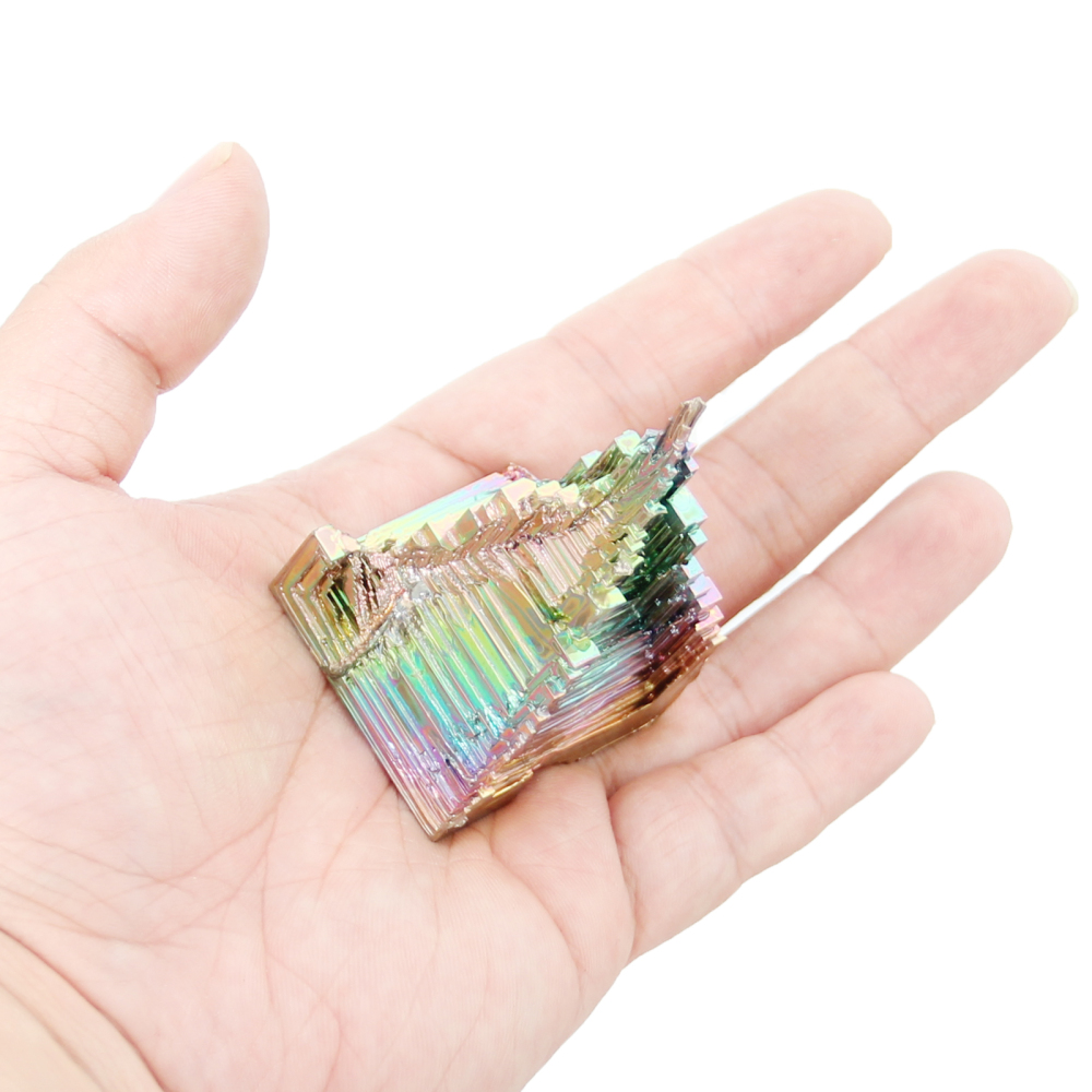 Chudeng 1 Pc Natural Bismuth, 99.99% Pure Rainbow Bismuth Metal Crystal, Mineral Specimen, Bismuth Gemstone for Gift