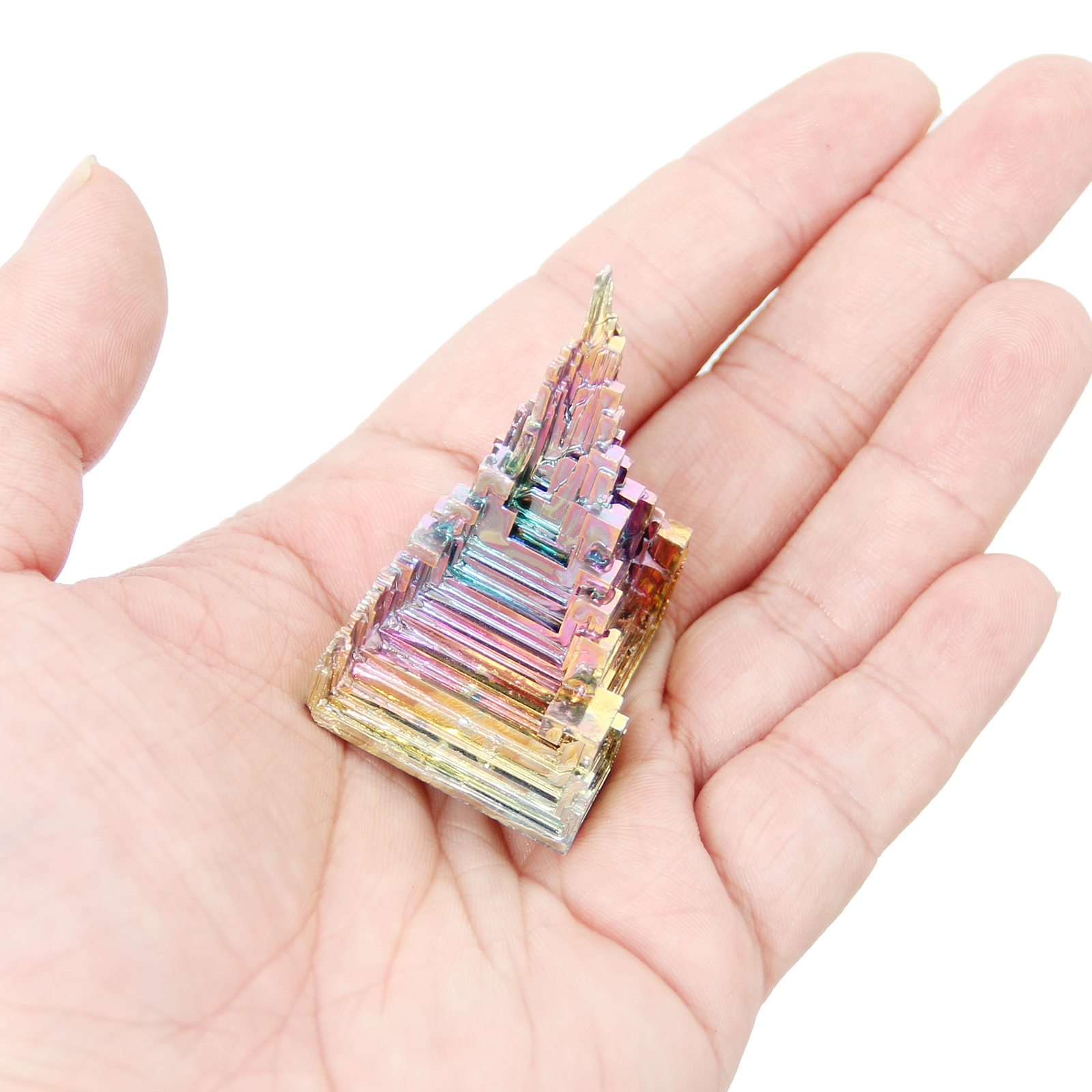 Chudeng 1 Pc Natural Bismuth, 99.99% Pure Rainbow Bismuth Metal Crystal, Mineral Specimen, Bismuth Gemstone for Gift