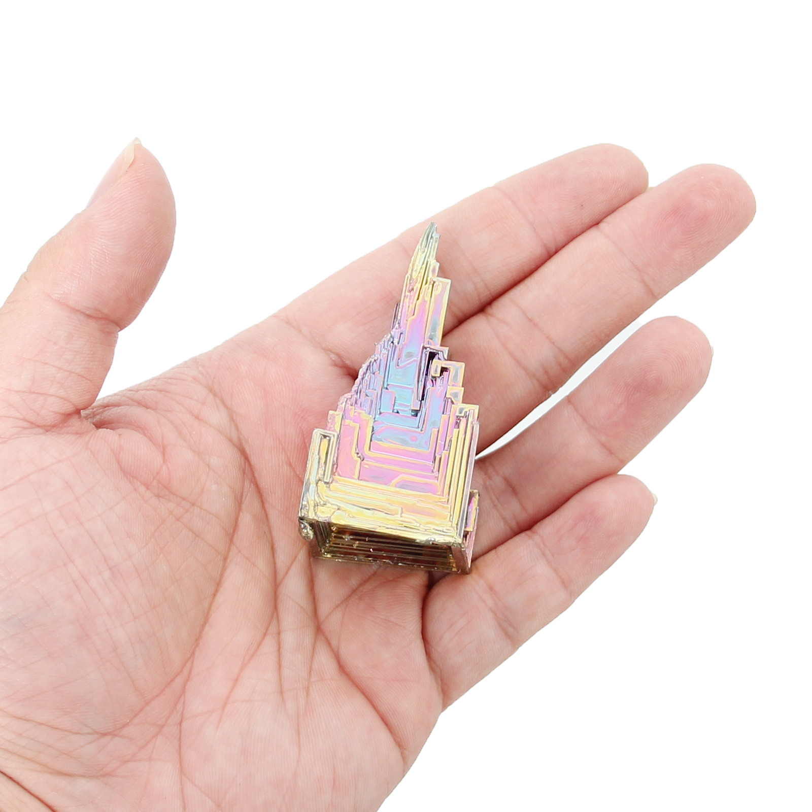 Chudeng 1 Pc Natural Bismuth, 99.99% Pure Rainbow Bismuth Metal Crystal, Mineral Specimen, Bismuth Gemstone for Gift
