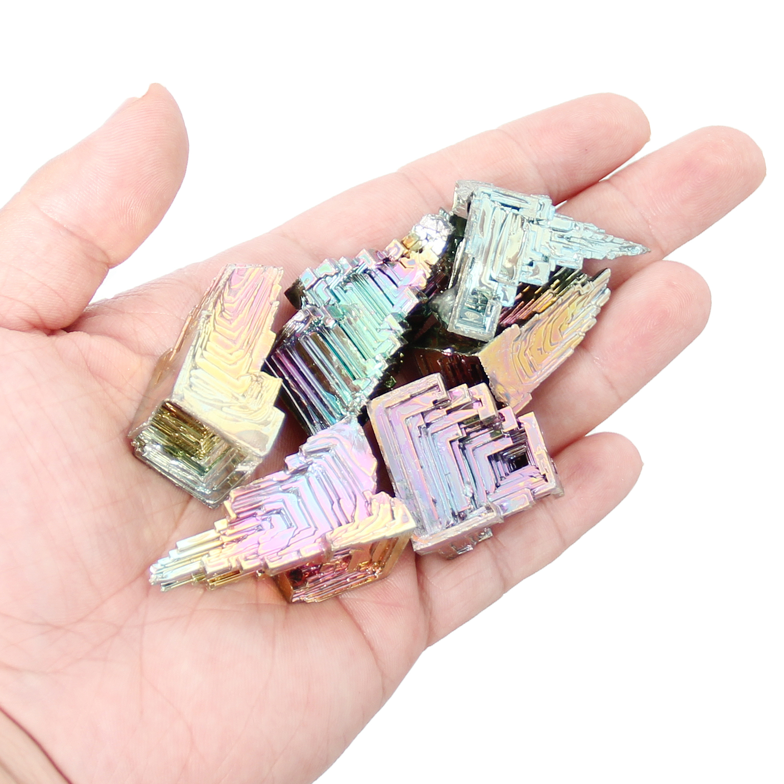 200g Natural Bismuth Bulk, 99.99% Pure Rainbow Bismuth Metal Crystal, Mineral Specimen, Bismuth Gemstone for Gift