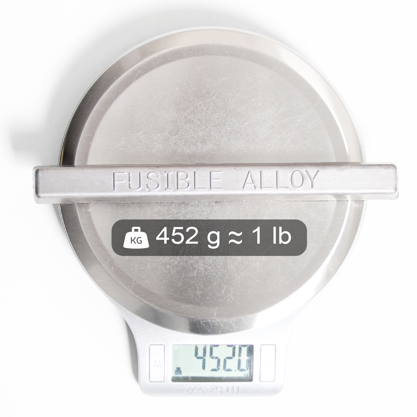1Lb 158-190F Low-Melting Point Bismuth-Based Alloy Ingot, Cerrosafe Metal Ideal for Metal Casting, Barrel Casting, Measuring, Chamber Casting, Lead-Tin-Bismuth Alloy Easy to Melt