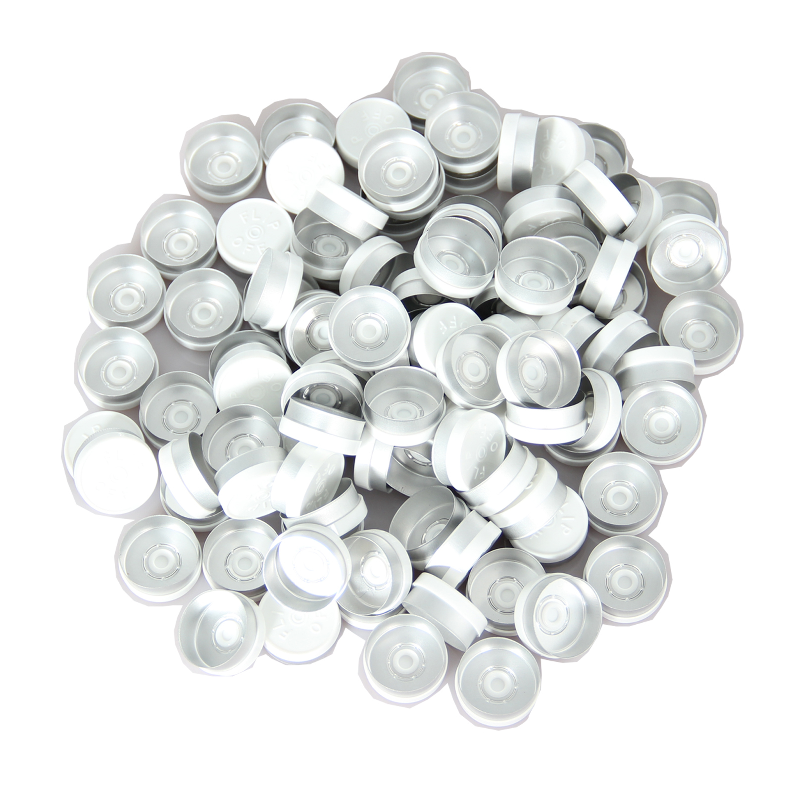 Flip Off Caps-100 Pcs Aluminum-Plastic Caps for Glass Vial