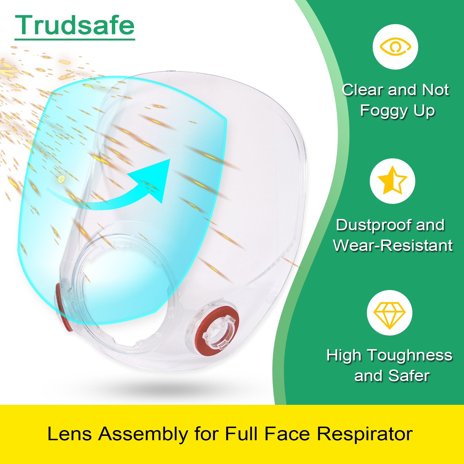 Replacement Parts Lens Assembly and 20 Packs 6885 Lens Cover for 3M 6885, 6000, 6700, 6800, 6900 Series Respirator Mask