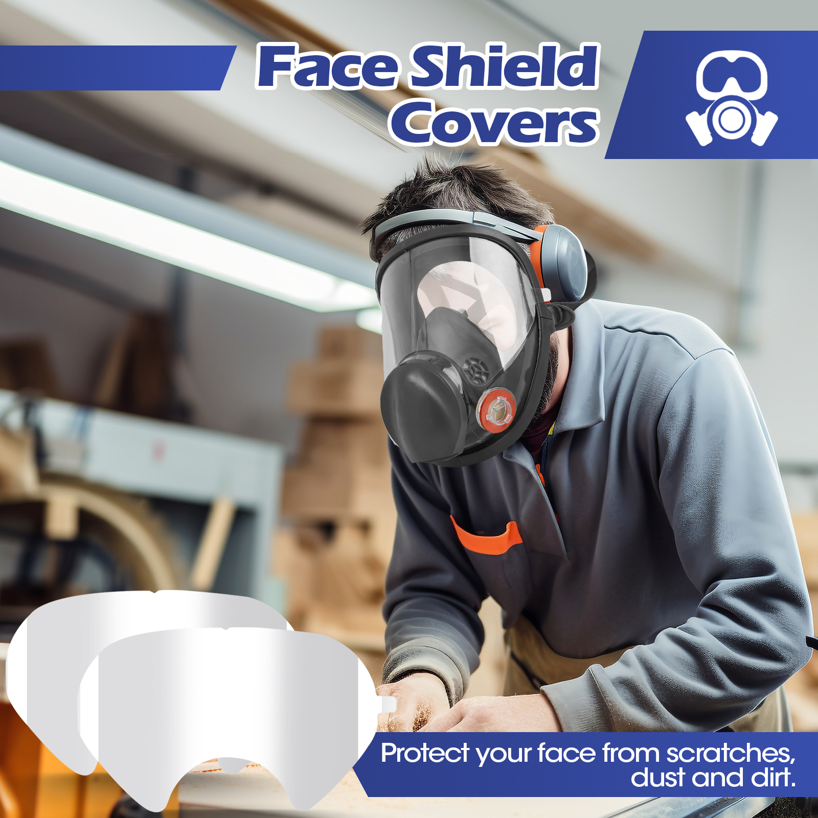Trudsafe 30 Pack Peel Off Lens Cover Compatible for 6885, 6000, 6700, 6800, 6900 Series Respirator Mask, Protective Cover(Pack of 30)