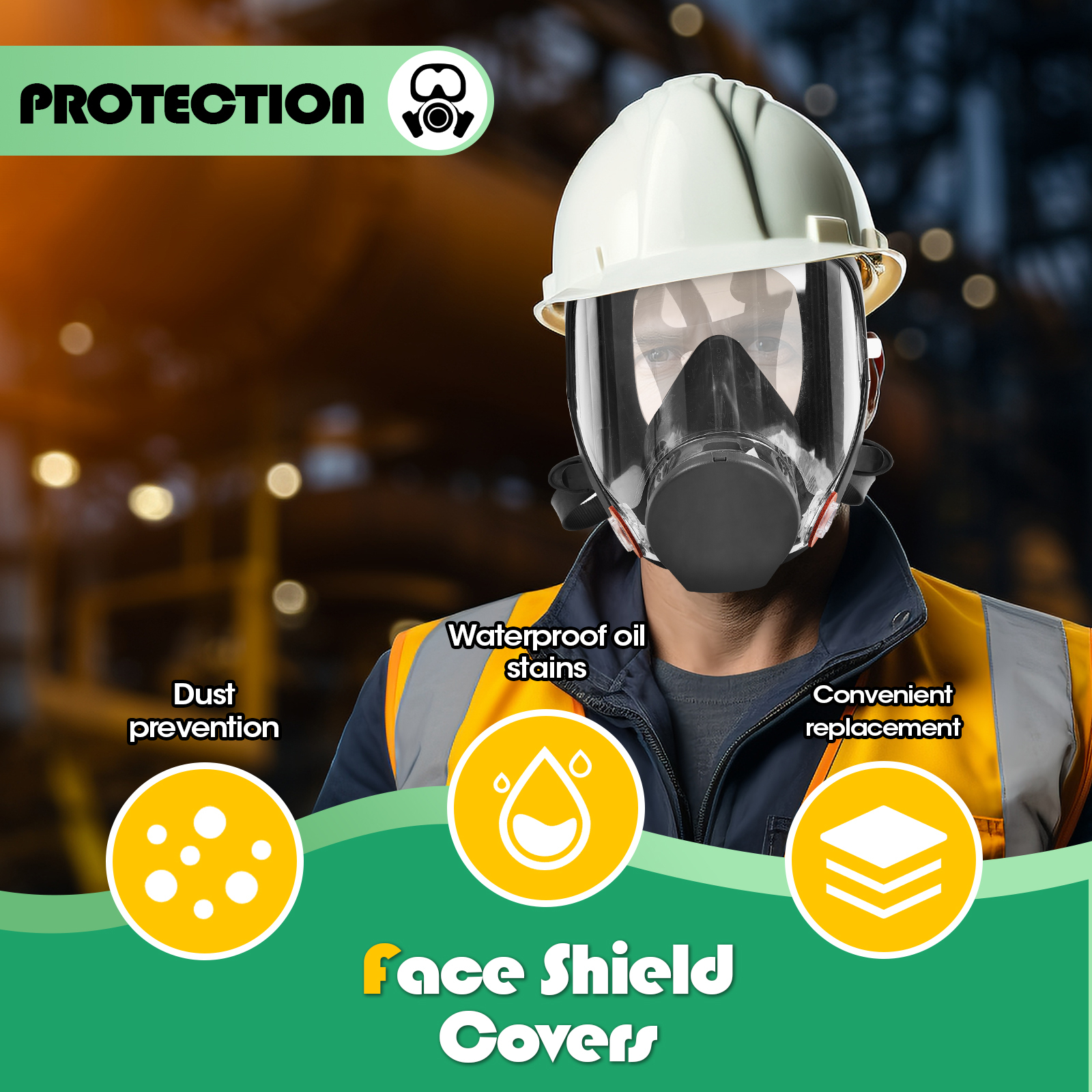 Trudsafe 30 Pack Peel Off Lens Cover Compatible for 6885, 6000, 6700, 6800, 6900 Series Respirator Mask, Protective Cover(Pack of 30)
