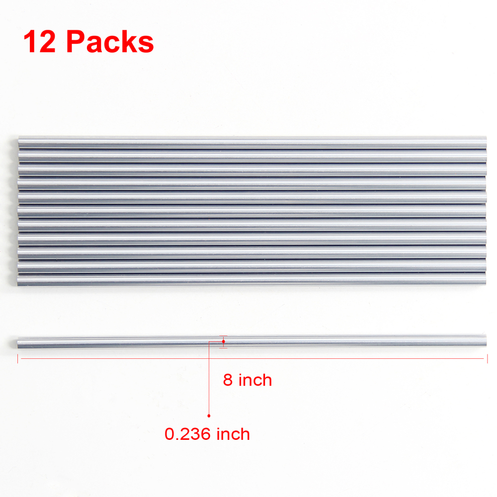 Chrome Plated Carbon Steel Round Rod, Chrome Coated Steel Round Bar for Shaft Gear Drill Lathes Boring Machine Turning Miniature Axle, Cylindrical Pin DIY Craft Tool