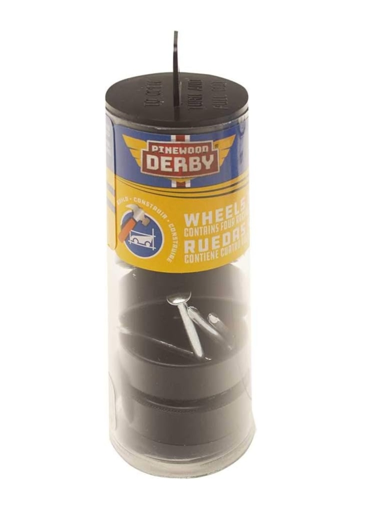 Pinewood Derby Wheels and Axels (Black)