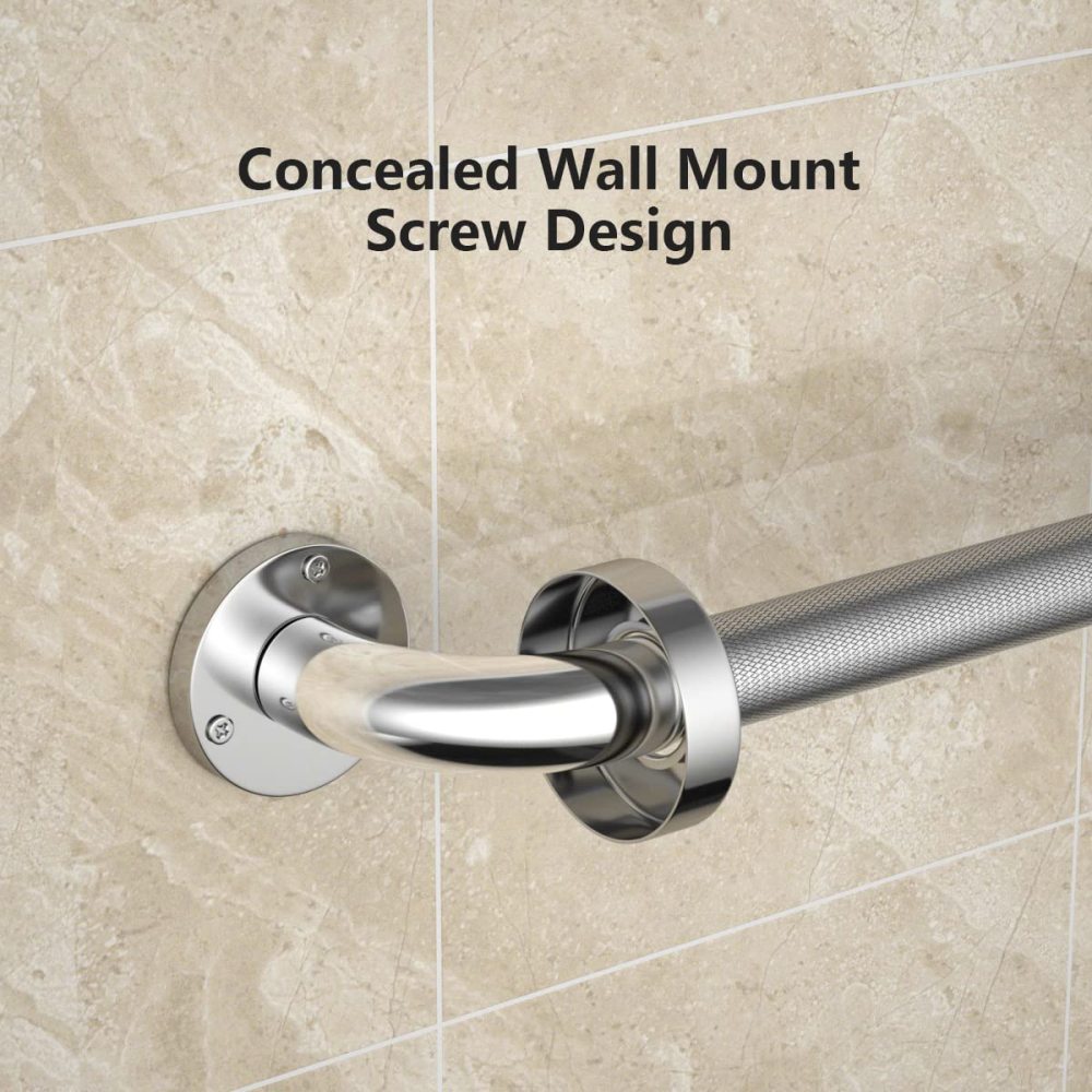 SCILUX Anti Slip Shower Grab Bar, Knurled Bathroom Safety Rail, Shower Handrail Support, Handicap Elderly Injury Senior Balance Assist Handles