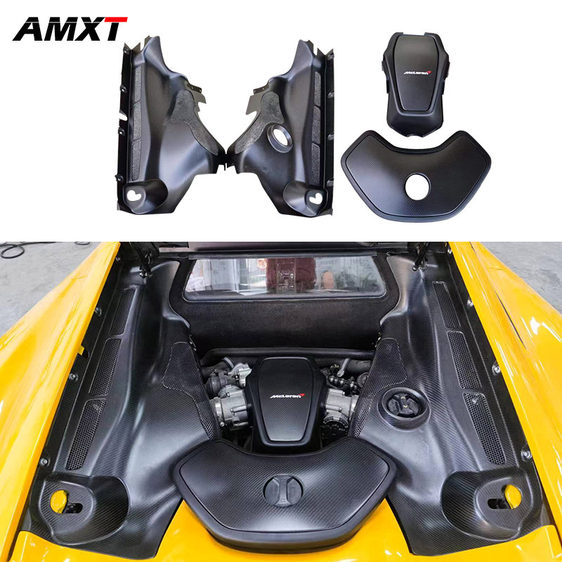 Dry Carbon Fiber Engine Bay Panels SET (4 PCS) Engine Cover for Mclaren MP4-12C 2012-2014
