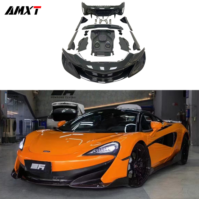 540C 570S Style Body Kits for McLaren High Quality Fast Delivery Dry Carbon Fiber 600LT Front Lip Side Skirt Rear Bumper Wing