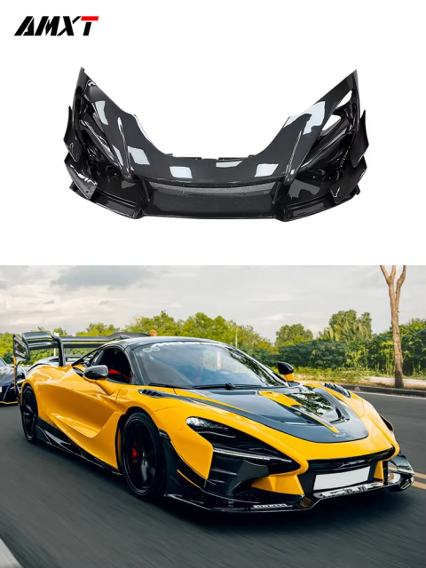 High Quality Fast Delivery Whole Sale Price Prepreg Dry Carbon Fiber GTR Senna Front Bumper Body Kits for McLaren 720S