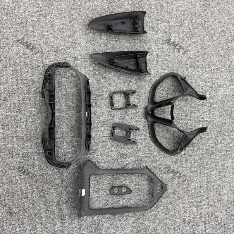 Dry Carbon Fiber Interior Parts Steering Wheel Cover Center Console Display Cover for Mclaren 750S