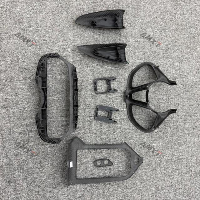 Dry Carbon Fiber Interior Parts Steering Wheel Cover Center Console Display Cover for Mclaren 750S