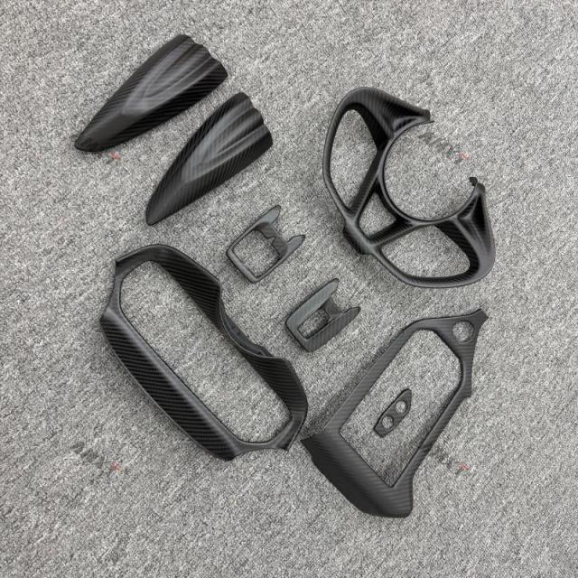 Dry Carbon Fiber Interior Parts Steering Wheel Cover Center Console Display Cover for Mclaren 750S