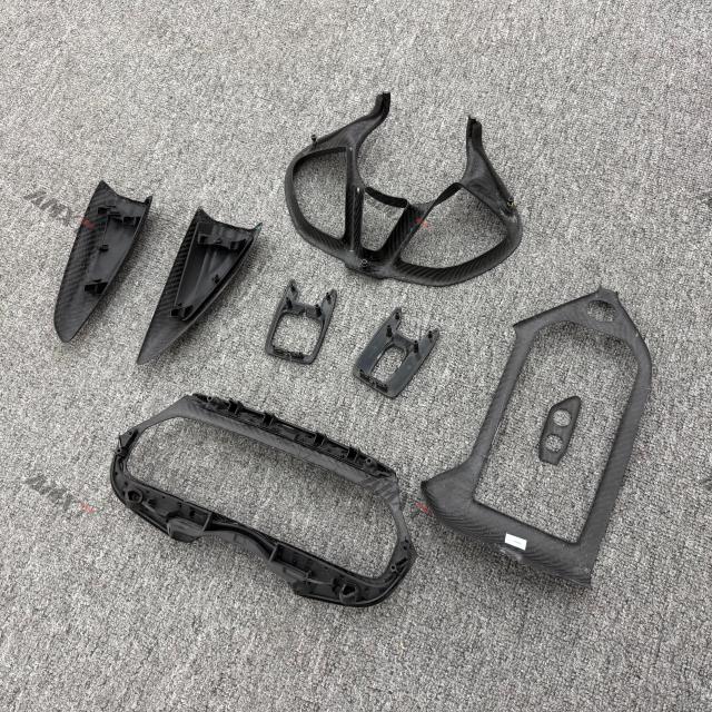 Dry Carbon Fiber Interior Parts Steering Wheel Cover Center Console Display Cover for Mclaren 750S