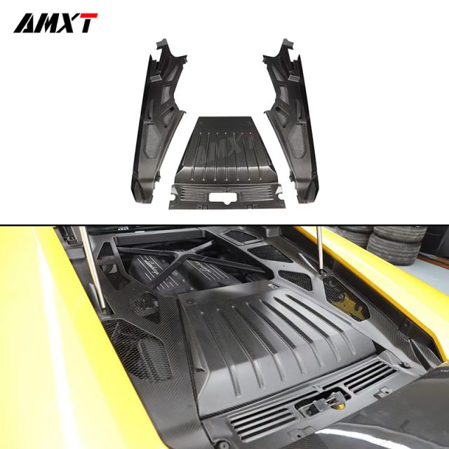 High Quality Fast Delivery Whole Sale Price Carbon Fiber Engine Cover Interior Trim Body Kits for Lamborghini Huracan EVO