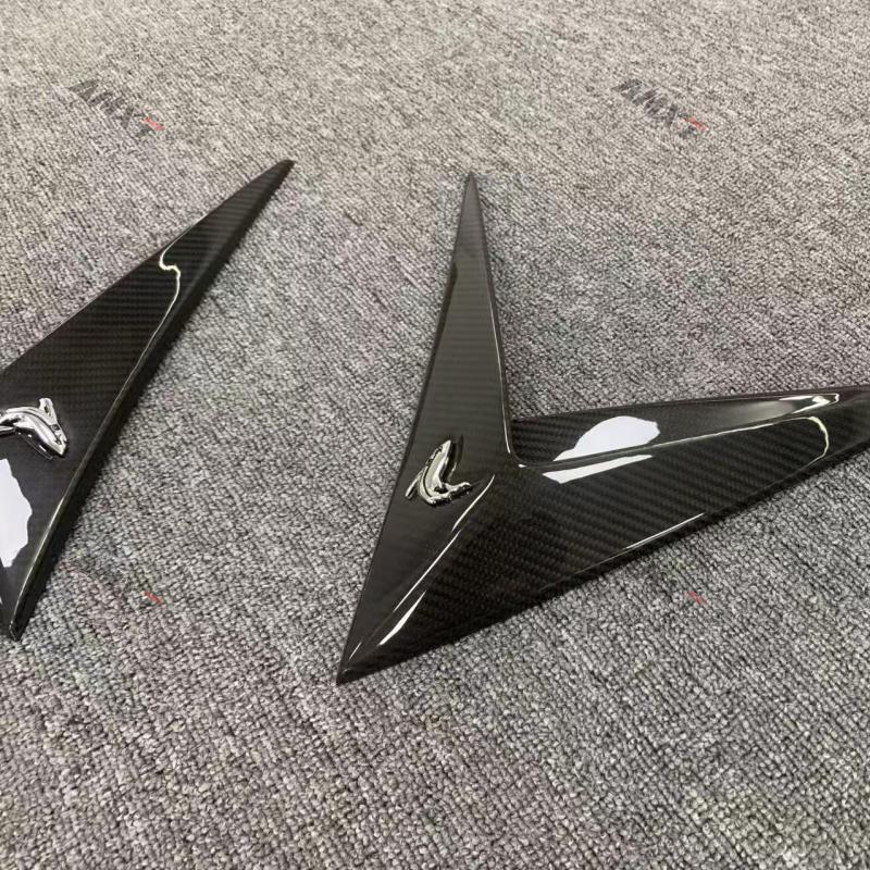 High Quality Dry Carbon Fiber Topcar Style Side Fender Vent Trim Carbon Black 100% Fittment Fast Delivery Whole Sale Price