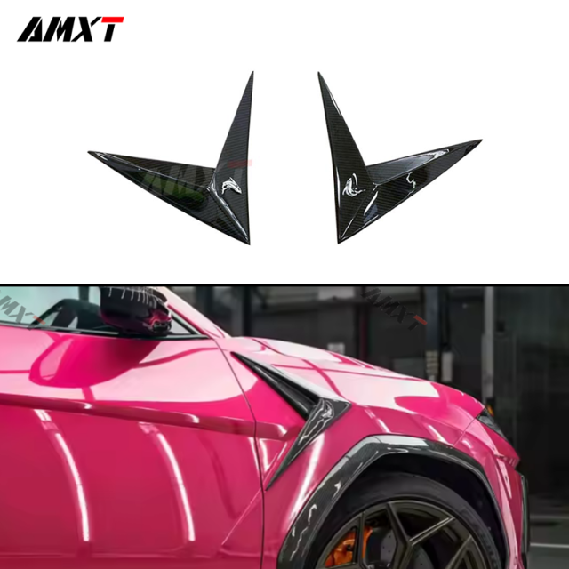 High Quality Dry Carbon Fiber Topcar Style Side Fender Vent Trim Carbon Black 100% Fittment Fast Delivery Whole Sale Price