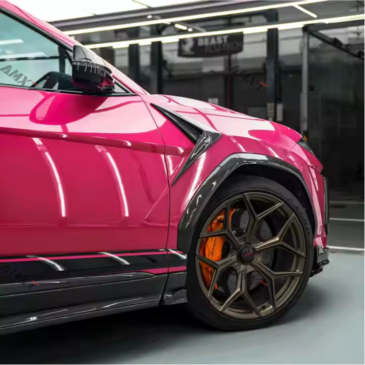 High Quality Dry Carbon Fiber Topcar Style Side Fender Vent Trim Carbon Black 100% Fittment Fast Delivery Whole Sale Price