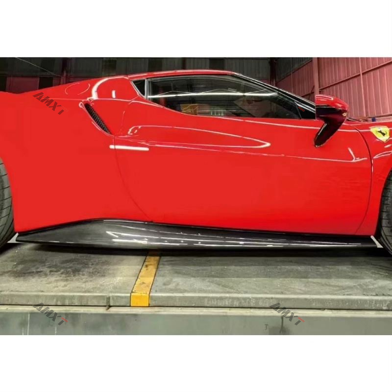 GTB Dry Carbon OEM Side Skirts for Ferrari 296 GTB-Black Easy Installation