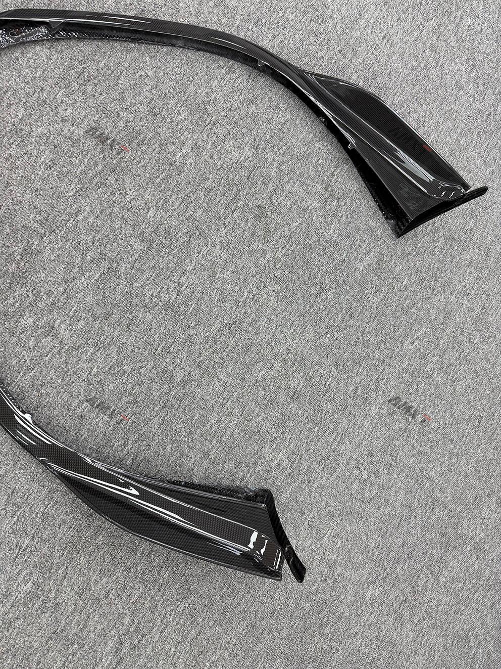 New Dry Carbon Black AP Style Bumper Front Corner Guard for 296 GTB-Bolt-On Installation