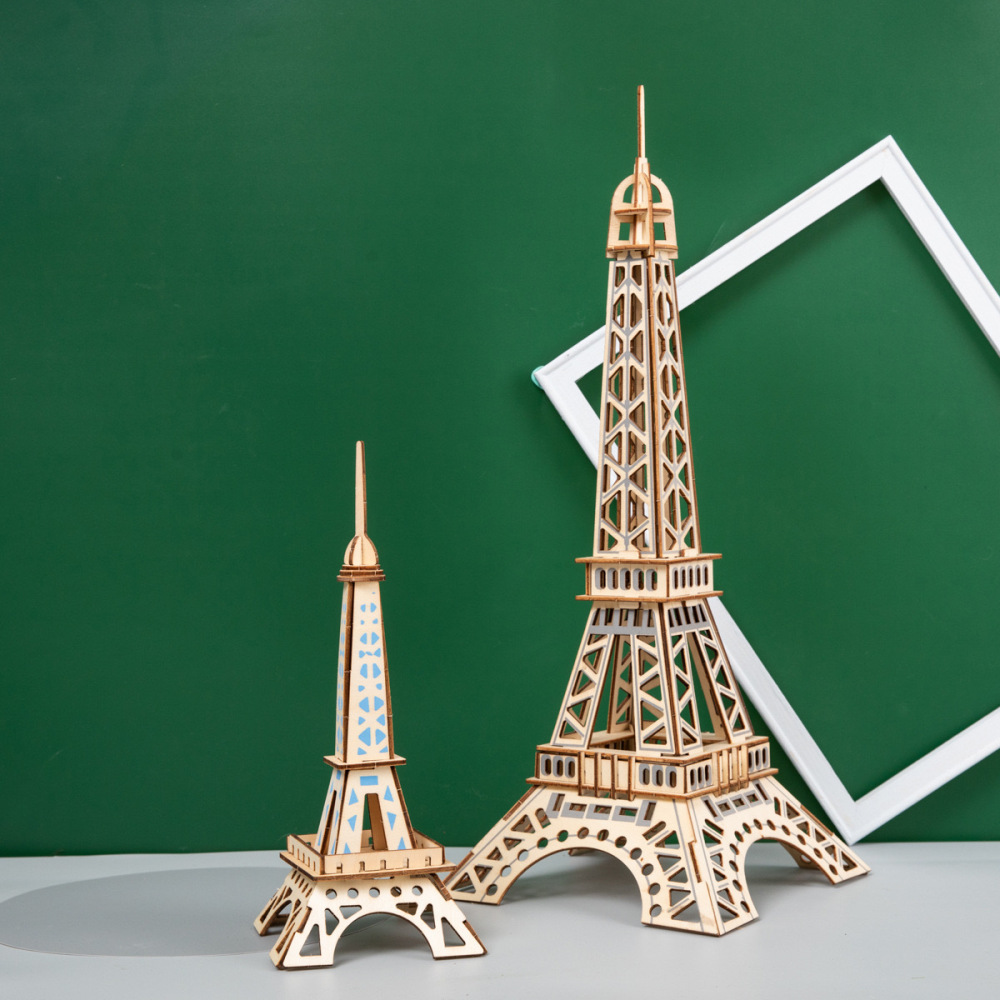 Kusoul 3d assembling model of wooden jigsaw puzzle Foreign building children's educational toys adult large-scale manual diy product