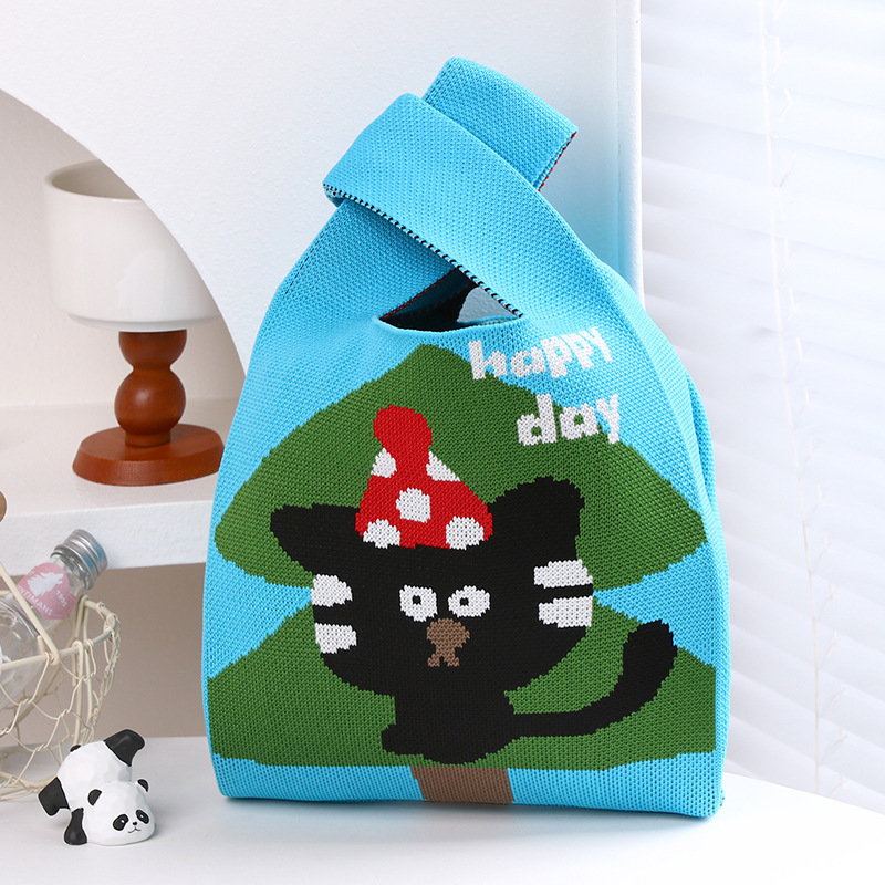 Kosoul Thickened 35x20cm New Christmas Day Gift Christmas Eve Gift Bag Knitted Tote Bag Candy Bag Knitted Bags Practical Souvenir Packaging Wholesale