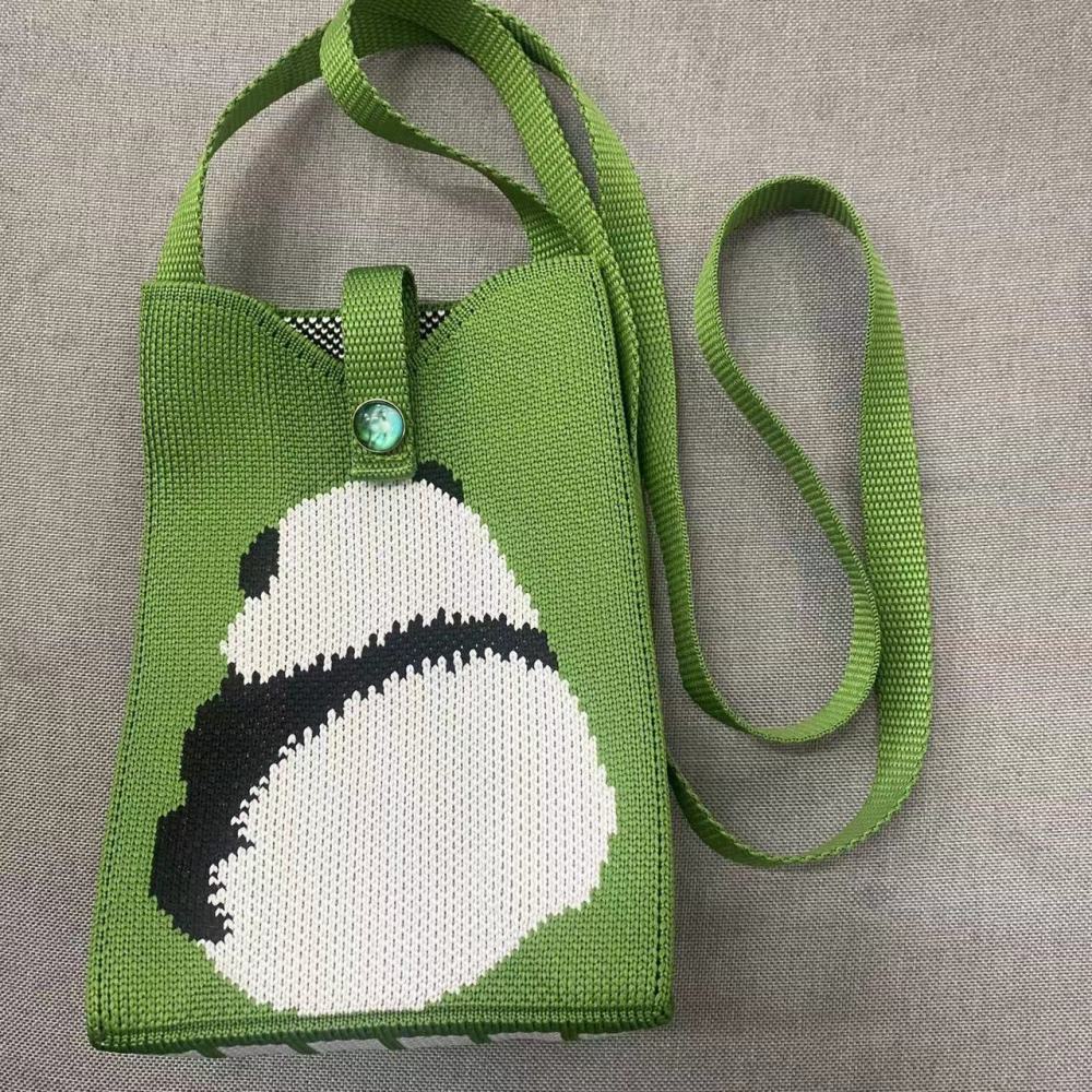 Kosoul New fashion shoulder bag mini knitted mobile phone bag Korean version versatile small portable change bag messenger bag Cute animals