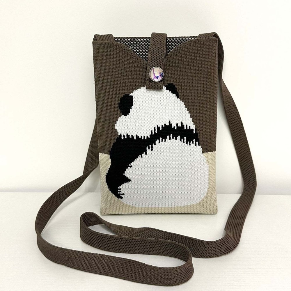 Kosoul New fashion shoulder bag mini knitted mobile phone bag Korean version versatile small portable change bag messenger bag Cute animals