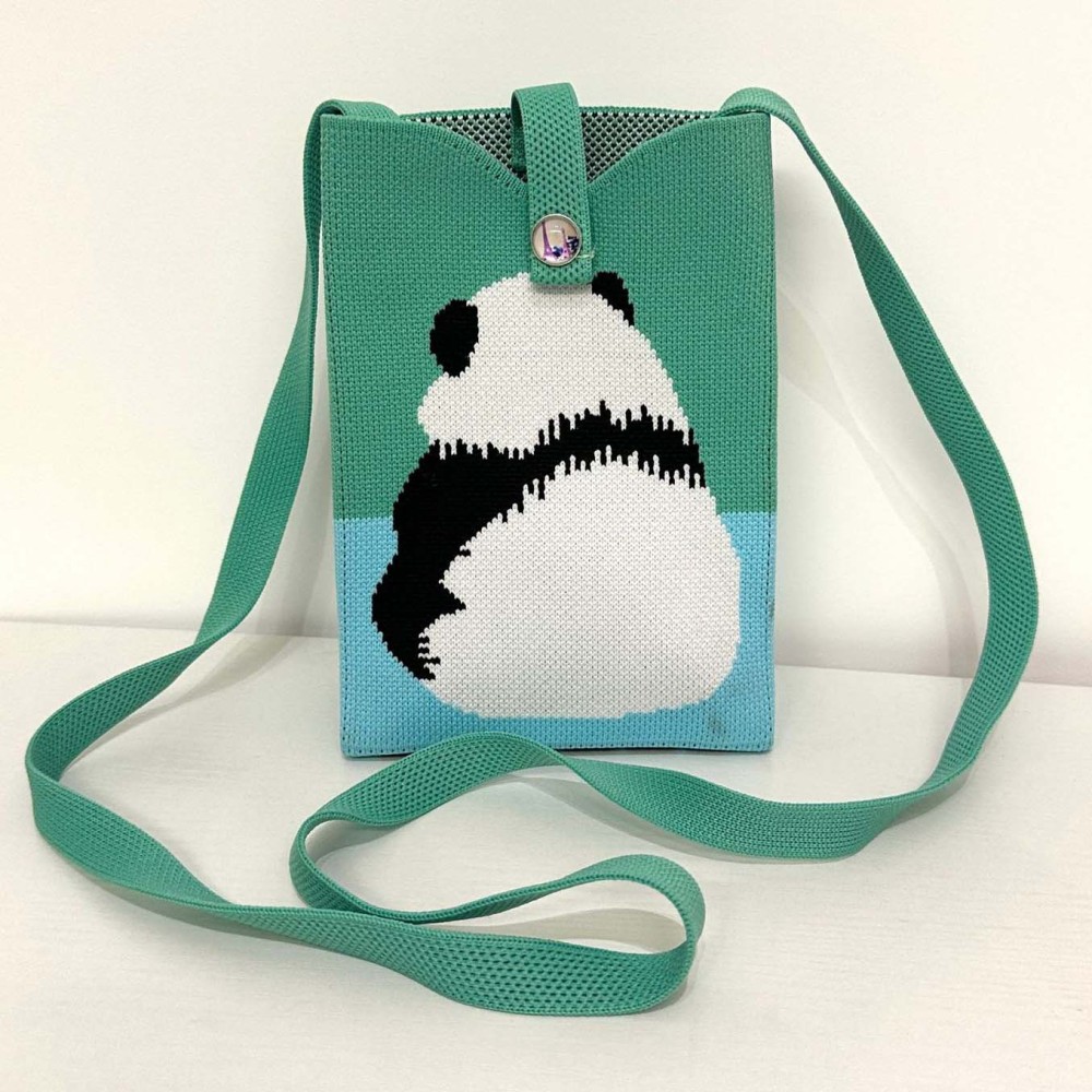 Kosoul New fashion shoulder bag mini knitted mobile phone bag Korean version versatile small portable change bag messenger bag Cute animals
