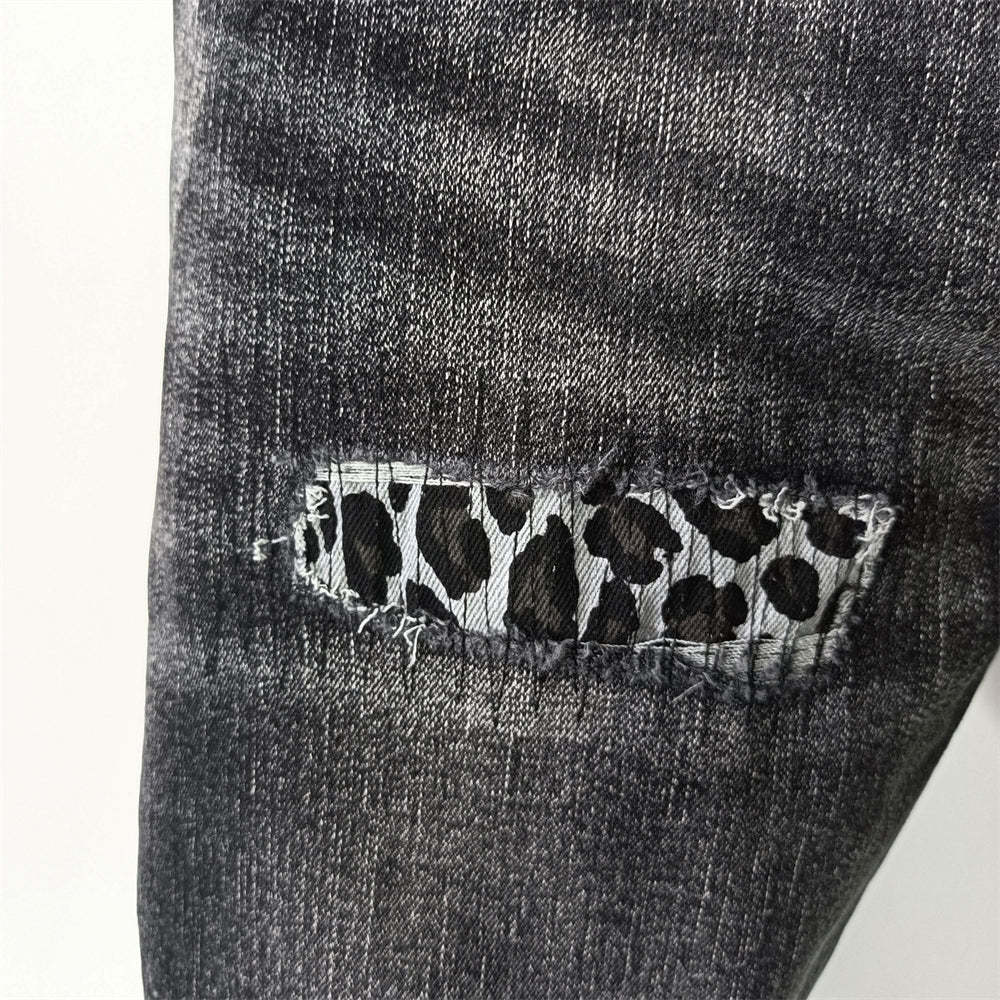 Purple Brand Denim Shorts American Jeans Loose Irregular Hole Pants