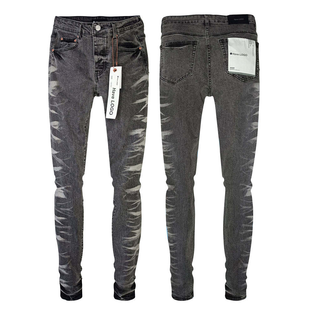 Purple Brand Washed Light Gray Jeans Women's Men's Unisex Streetwear Pants