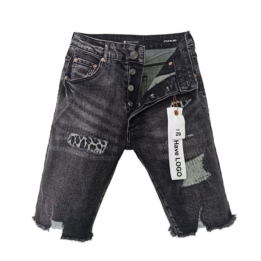 Purple Brand Denim Shorts American Jeans Loose Irregular Hole Pants